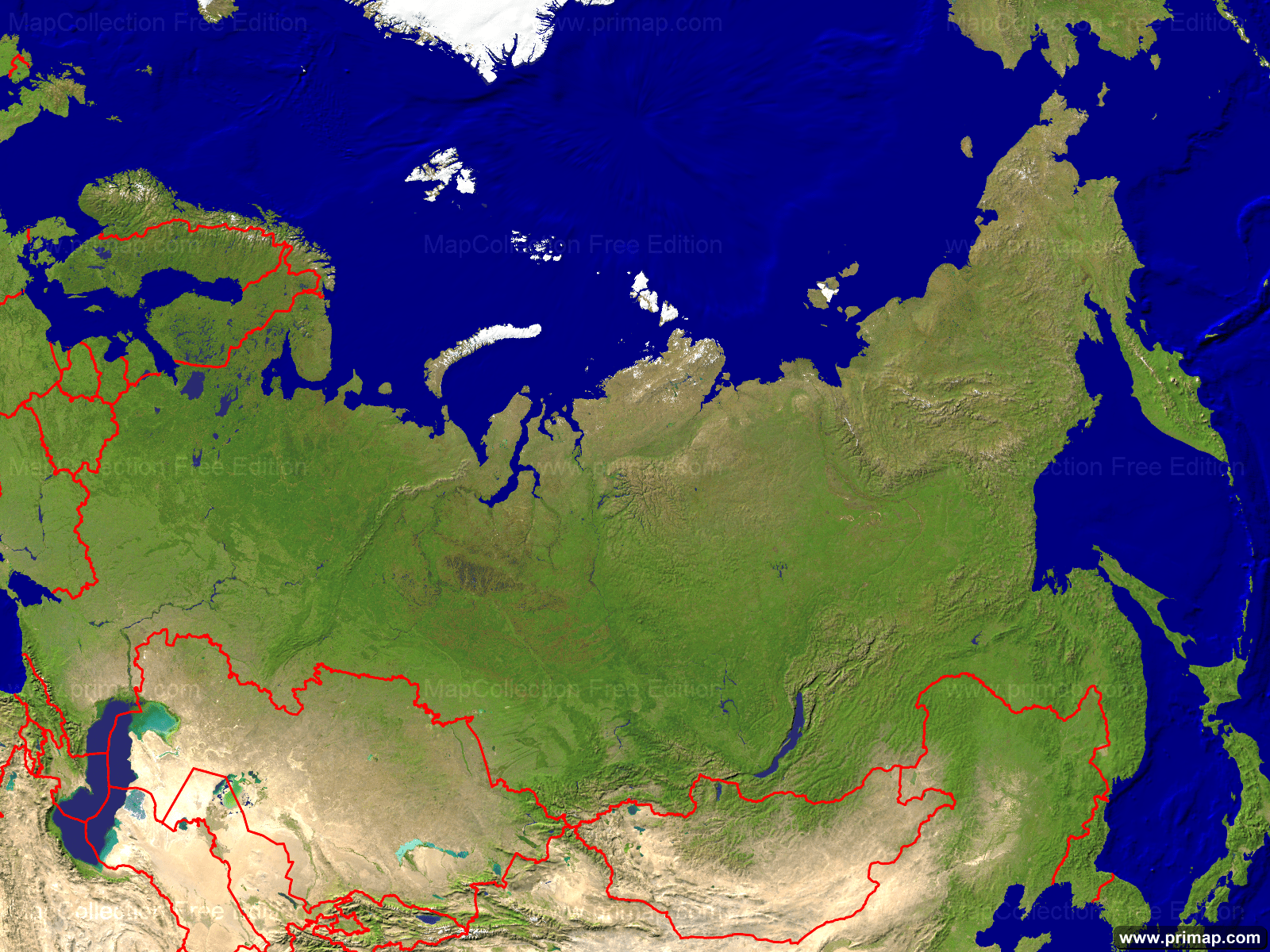 Satellite Map Of Russia primap National maps